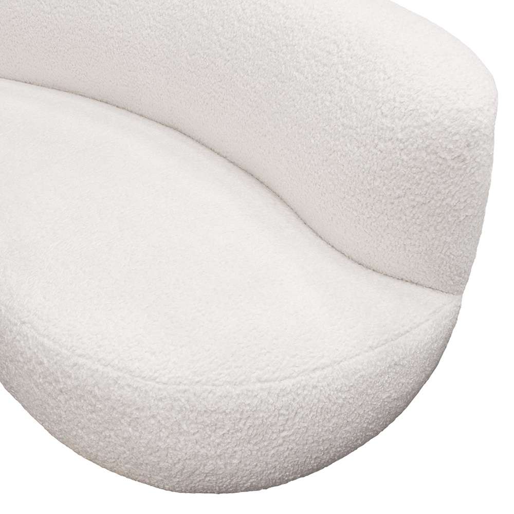 Diamond Sofa - Simone Curved Sofa in White Faux Sheepskin Fabric - SIMONESOWH veiw 4