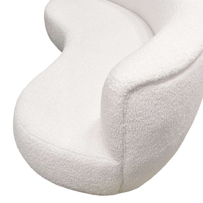 Diamond Sofa - Simone Curved Sofa in White Faux Sheepskin Fabric - SIMONESOWH veiw 7