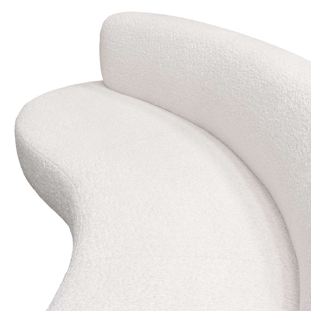 Diamond Sofa - Simone Curved Sofa in White Faux Sheepskin Fabric - SIMONESOWH veiw 8