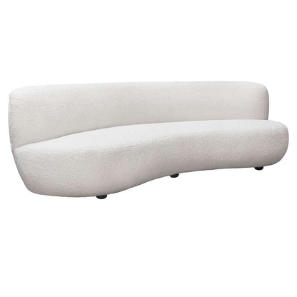 Diamond Sofa - Simone Curved Sofa in White Faux Sheepskin Fabric - SIMONESOWH veiw 12