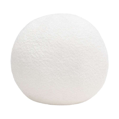 Diamond Sofa - Single 14in Round Accent Pillow Ball in White Faux Shearling - PILLOWBALLWH-LARGE veiw 1