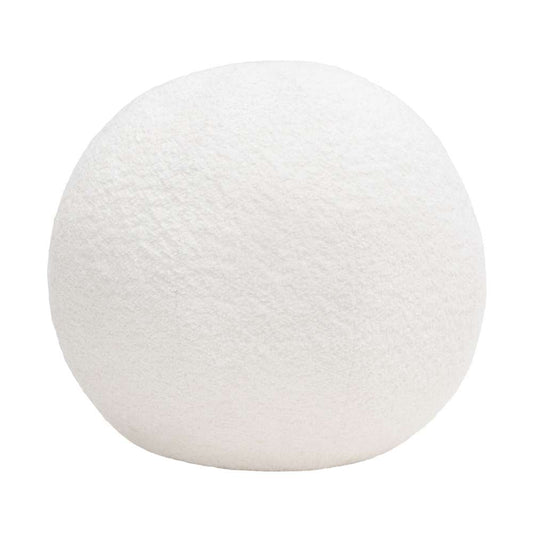 Diamond Sofa - Single 14in Round Accent Pillow Ball in White Faux Shearling - PILLOWBALLWH-LARGE veiw 1