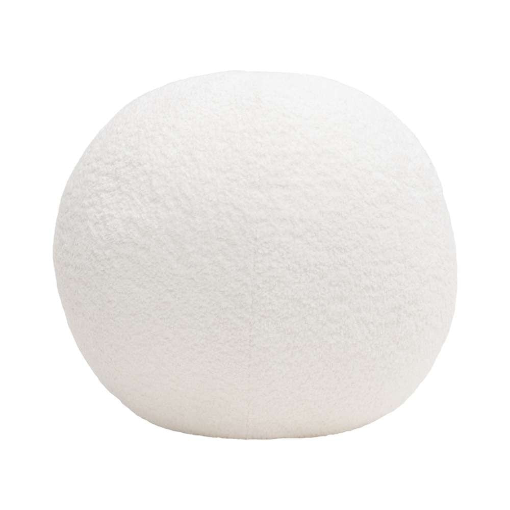 Diamond Sofa - Single 14in Round Accent Pillow Ball in White Faux Shearling - PILLOWBALLWH-LARGE veiw 2