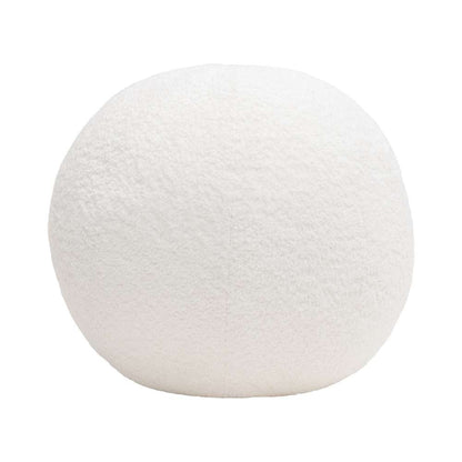 Diamond Sofa - Single 14in Round Accent Pillow Ball in White Faux Shearling - PILLOWBALLWH-LARGE veiw 2