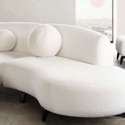 Diamond Sofa - Single 14in Round Accent Pillow Ball in White Faux Shearling - PILLOWBALLWH-LARGE veiw 5