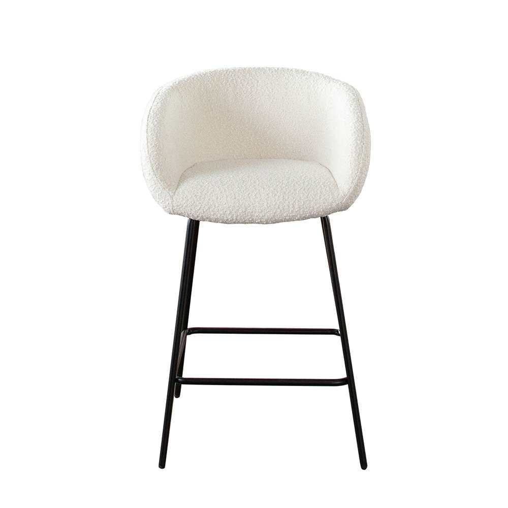 Diamond Sofa -  Skyler Counter Height Chairs in Ivory Boucle Fabric w/ Black Metal Frame (Set of 2) - SKYLERSTIV2PK veiw 2