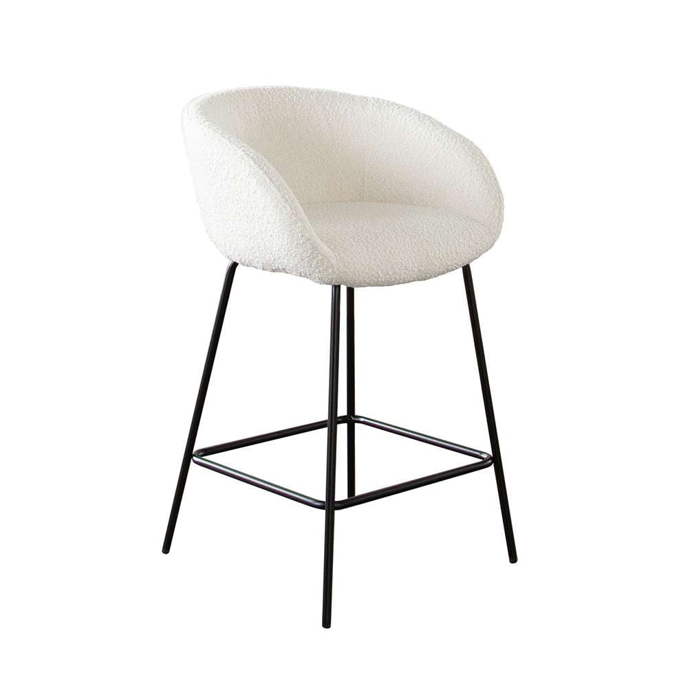 Diamond Sofa -  Skyler Counter Height Chairs in Ivory Boucle Fabric w/ Black Metal Frame (Set of 2) - SKYLERSTIV2PK veiw 6