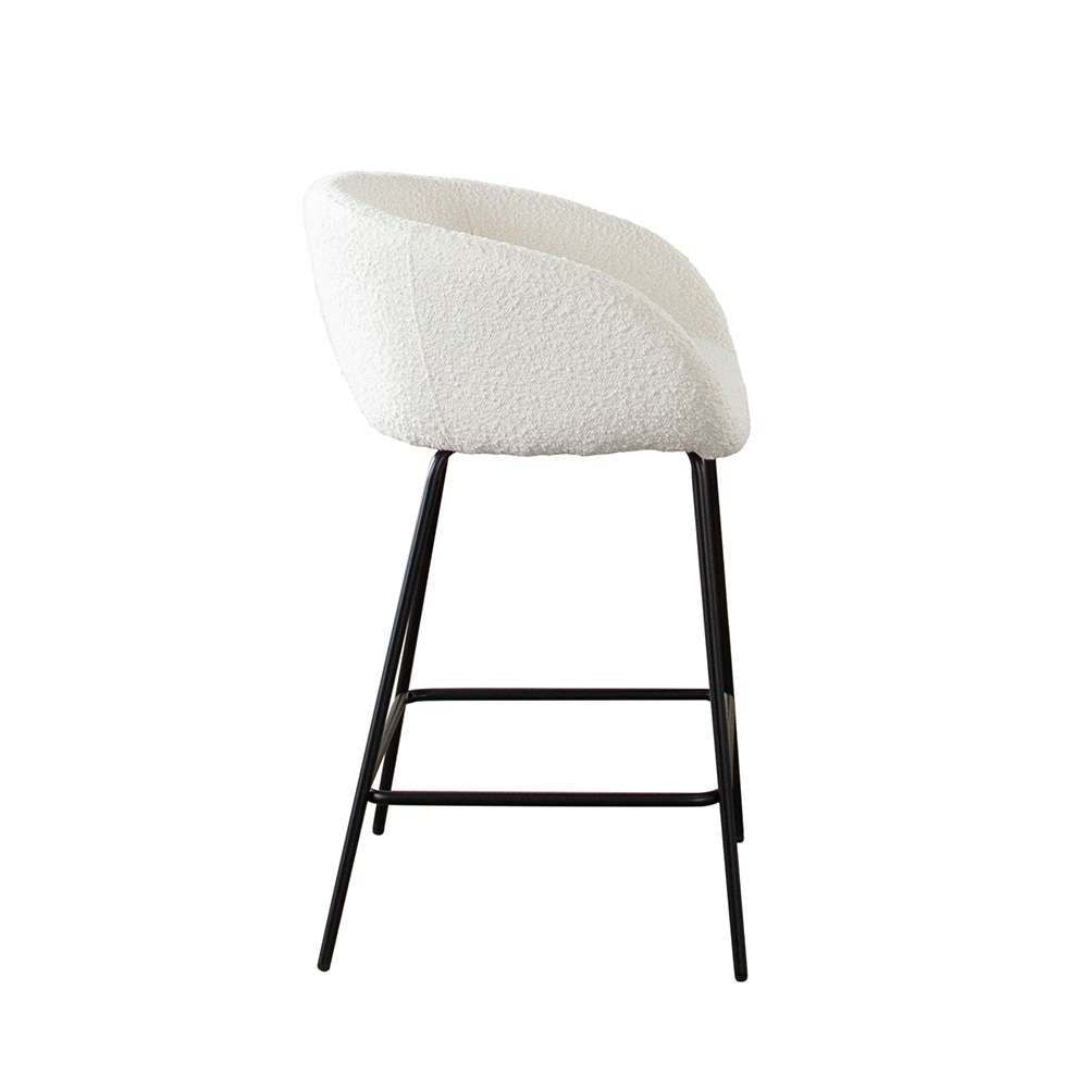 Diamond Sofa -  Skyler Counter Height Chairs in Ivory Boucle Fabric w/ Black Metal Frame (Set of 2) - SKYLERSTIV2PK veiw 7