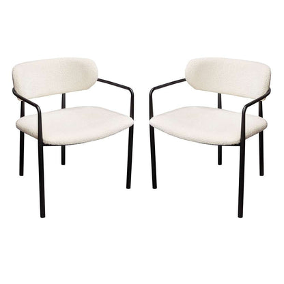 Diamond Sofa -  Skyler Dining Chairs in Ivory Boucle Fabric w/ Black Metal Frame (Set of 2) - SKYLERDCIV2PK veiw 1