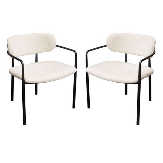 Diamond Sofa -  Skyler Dining Chairs in Ivory Boucle Fabric w/ Black Metal Frame (Set of 2) - SKYLERDCIV2PK veiw 1