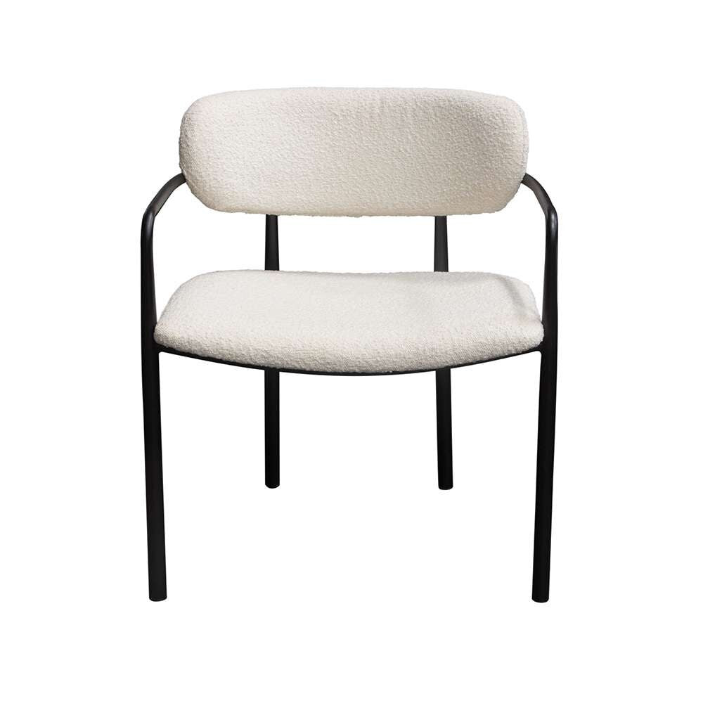 Diamond Sofa -  Skyler Dining Chairs in Ivory Boucle Fabric w/ Black Metal Frame (Set of 2) - SKYLERDCIV2PK veiw 2