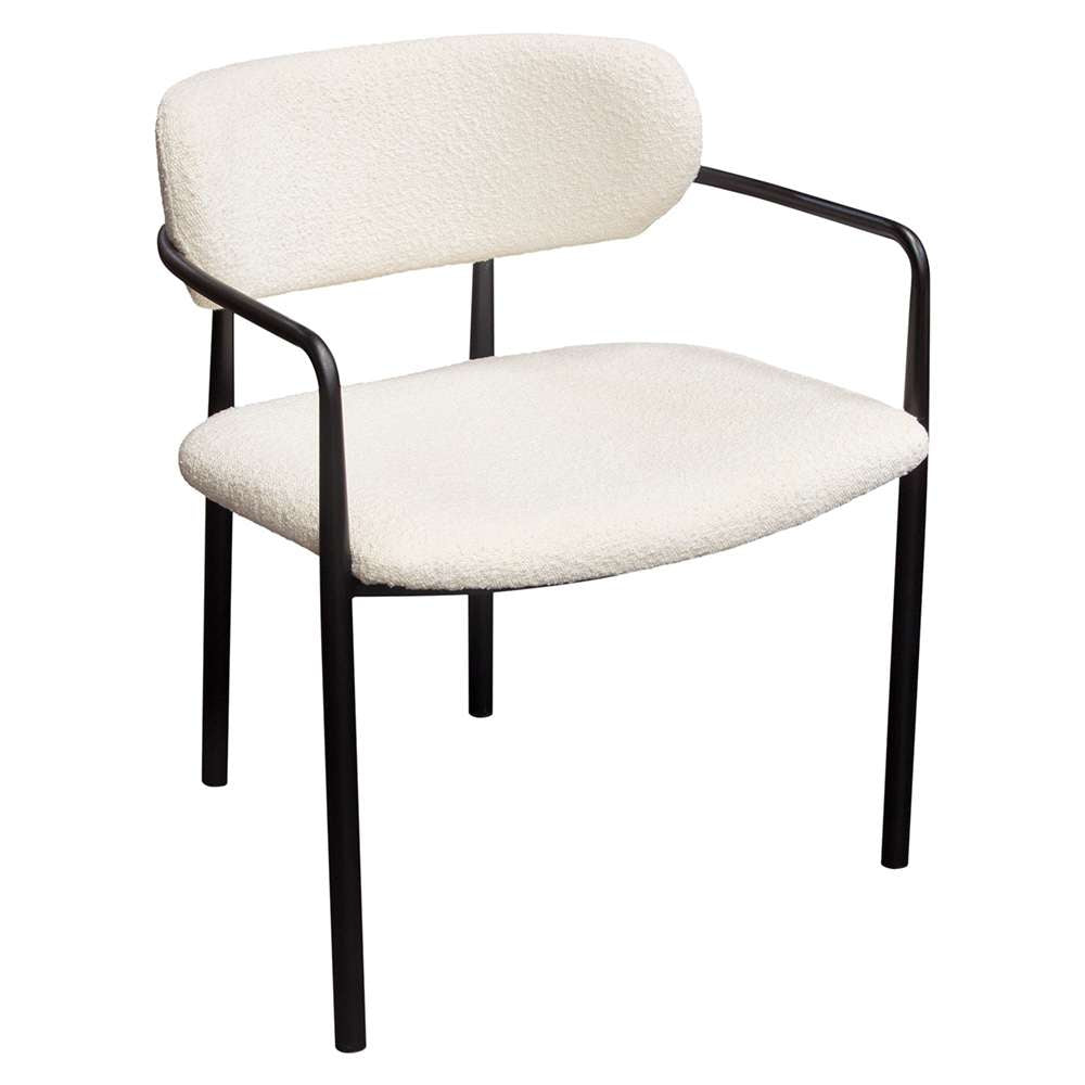 Diamond Sofa -  Skyler Dining Chairs in Ivory Boucle Fabric w/ Black Metal Frame (Set of 2) - SKYLERDCIV2PK veiw 3
