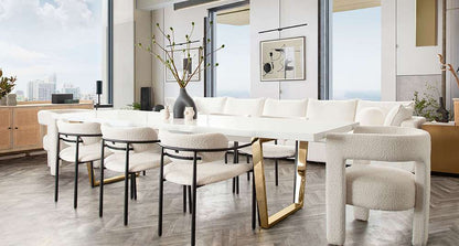 Diamond Sofa -  Skyler Dining Chairs in Ivory Boucle Fabric w/ Black Metal Frame (Set of 2) - SKYLERDCIV2PK veiw 6