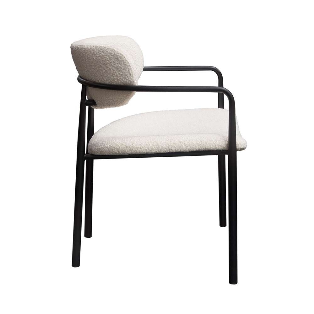 Diamond Sofa -  Skyler Dining Chairs in Ivory Boucle Fabric w/ Black Metal Frame (Set of 2) - SKYLERDCIV2PK veiw 9
