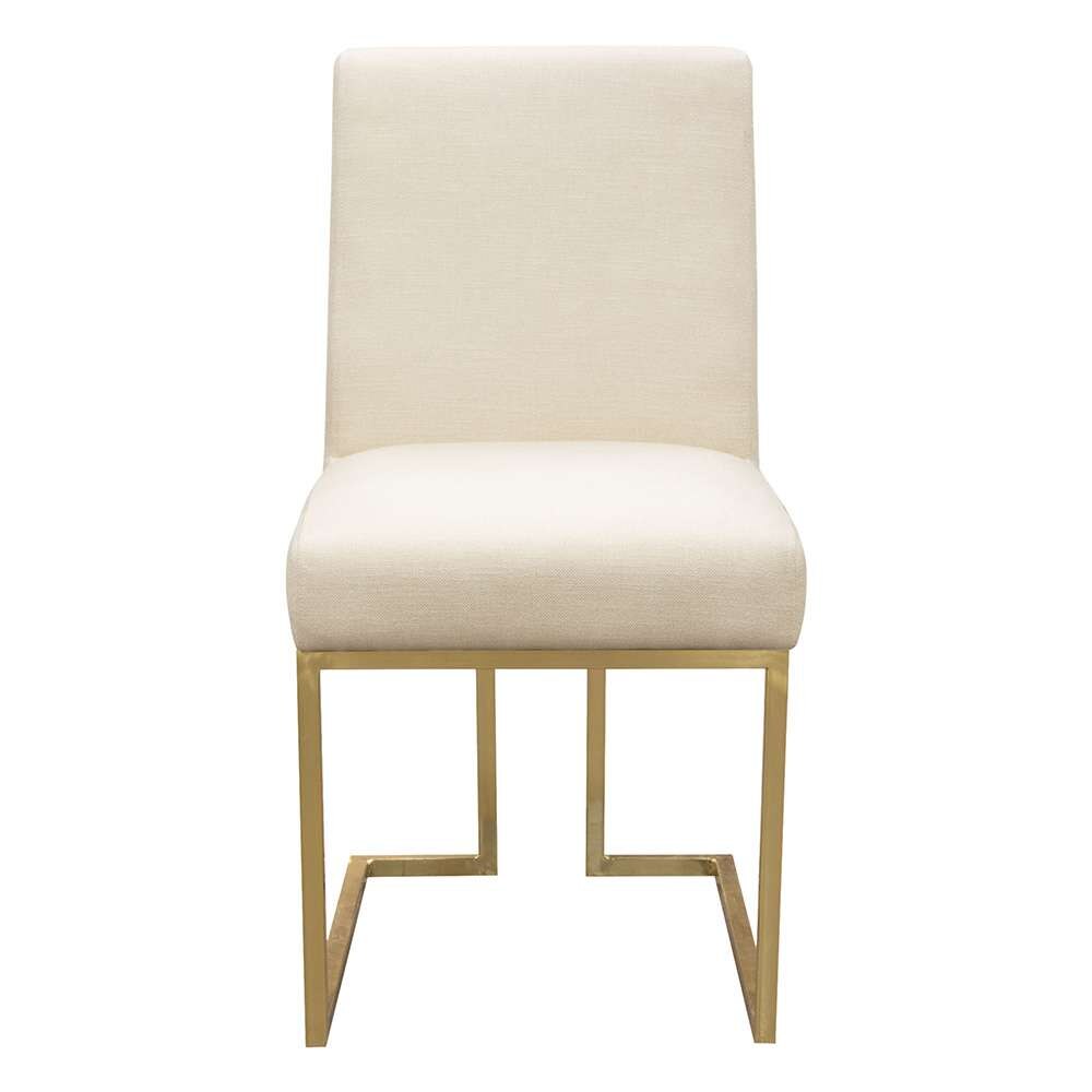 Diamond Sofa -  Skyline Dining Chairs in Cream Fabric w/ Polished Gold Metal Frame (Set of 2) - SKYLINEDCCM2PK veiw 2