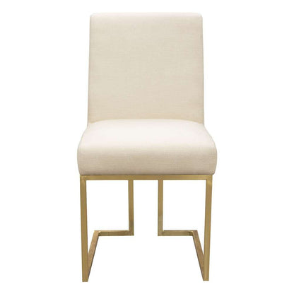 Diamond Sofa -  Skyline Dining Chairs in Cream Fabric w/ Polished Gold Metal Frame (Set of 2) - SKYLINEDCCM2PK veiw 2