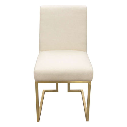 Diamond Sofa -  Skyline Dining Chairs in Cream Fabric w/ Polished Gold Metal Frame (Set of 2) - SKYLINEDCCM2PK veiw 3