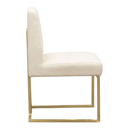 Diamond Sofa -  Skyline Dining Chairs in Cream Fabric w/ Polished Gold Metal Frame (Set of 2) - SKYLINEDCCM2PK veiw 6