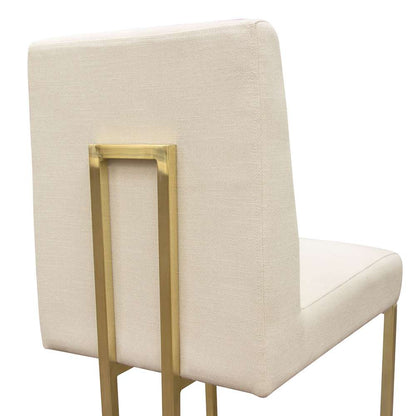 Diamond Sofa -  Skyline Dining Chairs in Cream Fabric w/ Polished Gold Metal Frame (Set of 2) - SKYLINEDCCM2PK veiw 11
