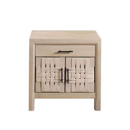 Diamond Sofa - Palm Solid Mango Wood 2-Door, 1-Drawer End Table in Natural Finish w/ Woven Rope Door Fronts - PALMETNA veiw 1