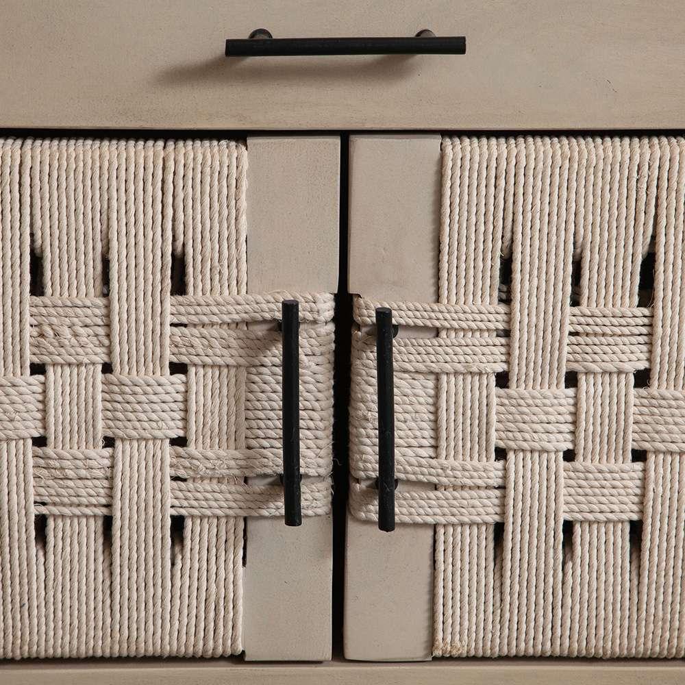 Diamond Sofa - Palm Solid Mango Wood 2-Door, 1-Drawer End Table in Natural Finish w/ Woven Rope Door Fronts - PALMETNA veiw 4