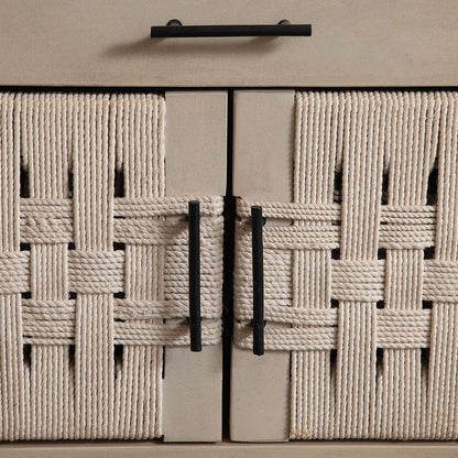 Diamond Sofa - Palm Solid Mango Wood 2-Door, 1-Drawer End Table in Natural Finish w/ Woven Rope Door Fronts - PALMETNA veiw 4