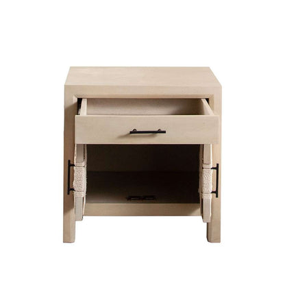 Diamond Sofa - Palm Solid Mango Wood 2-Door, 1-Drawer End Table in Natural Finish w/ Woven Rope Door Fronts - PALMETNA veiw 5
