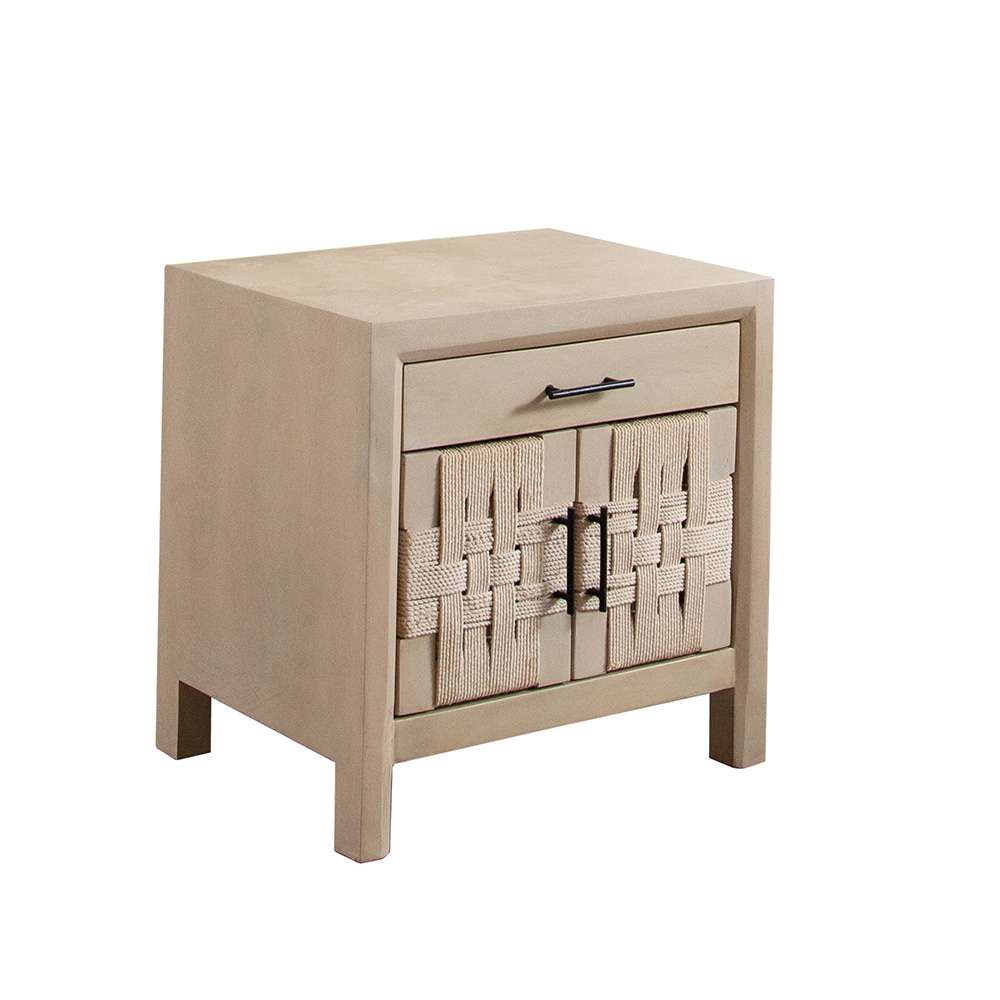 Diamond Sofa - Palm Solid Mango Wood 2-Door, 1-Drawer End Table in Natural Finish w/ Woven Rope Door Fronts - PALMETNA veiw 7