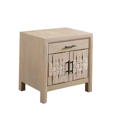 Diamond Sofa - Palm Solid Mango Wood 2-Door, 1-Drawer End Table in Natural Finish w/ Woven Rope Door Fronts - PALMETNA veiw 7
