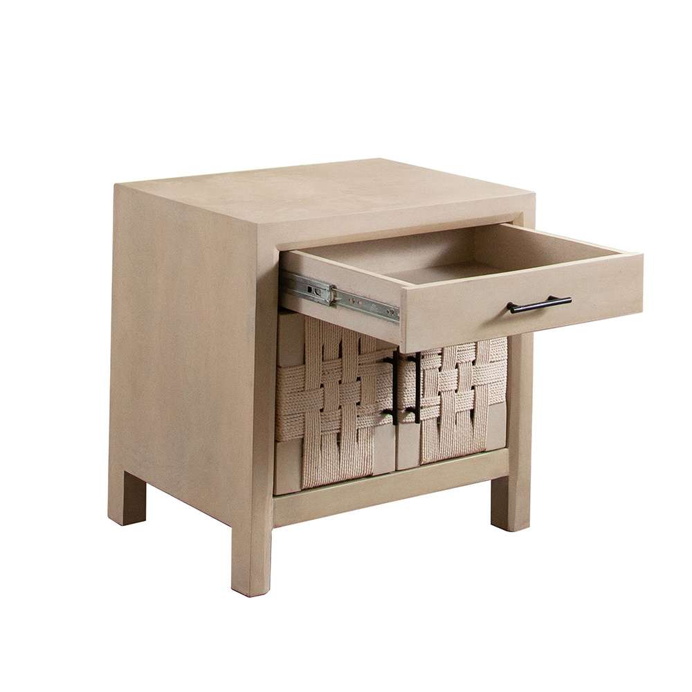Diamond Sofa - Palm Solid Mango Wood 2-Door, 1-Drawer End Table in Natural Finish w/ Woven Rope Door Fronts - PALMETNA veiw 8
