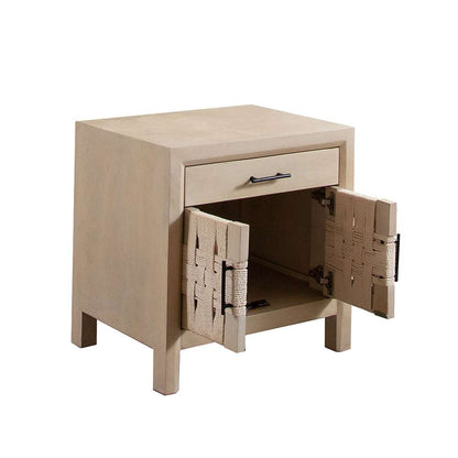 Diamond Sofa - Palm Solid Mango Wood 2-Door, 1-Drawer End Table in Natural Finish w/ Woven Rope Door Fronts - PALMETNA veiw 9
