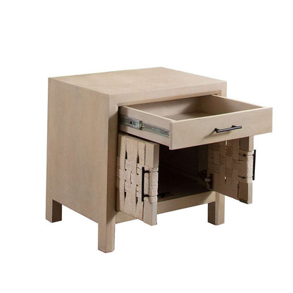 Diamond Sofa - Palm Solid Mango Wood 2-Door, 1-Drawer End Table in Natural Finish w/ Woven Rope Door Fronts - PALMETNA veiw 10