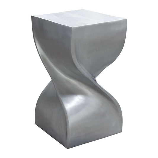 Diamond Sofa - Spire Square Accent Table in Casted Aluminum in Nickel Finish - SPIREATNI_CLOSEOUT veiw 1