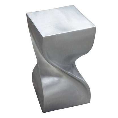 Diamond Sofa - Spire Square Accent Table in Casted Aluminum in Nickel Finish - SPIREATNI_CLOSEOUT veiw 2