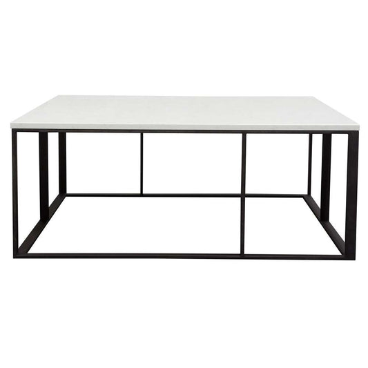 Diamond Sofa - Surface Square Cocktail Table w/ Engineered Marble Top & Black Powder Coated Metal Base - SURFACECTMA veiw 1
