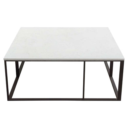 Diamond Sofa - Surface Square Cocktail Table w/ Engineered Marble Top & Black Powder Coated Metal Base - SURFACECTMA veiw 3