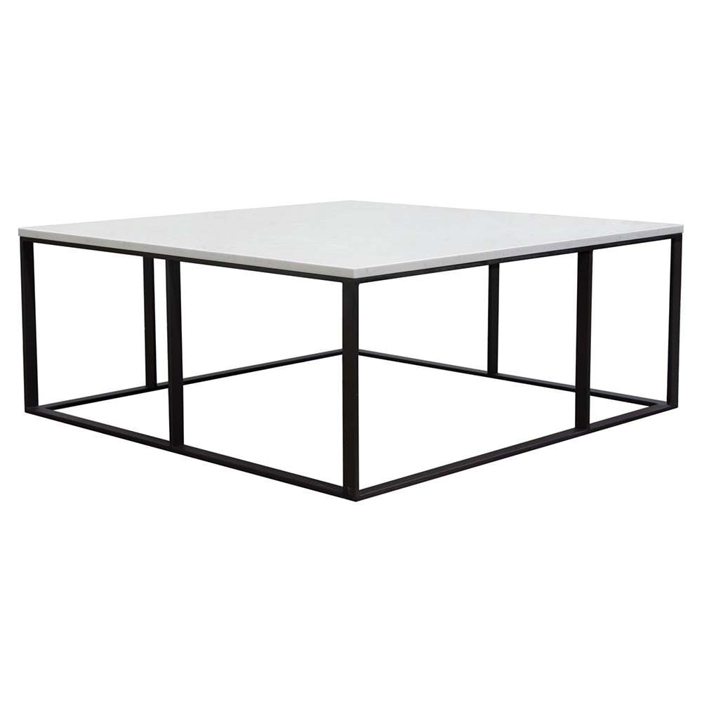 Diamond Sofa - Surface Square Cocktail Table w/ Engineered Marble Top & Black Powder Coated Metal Base - SURFACECTMA veiw 6