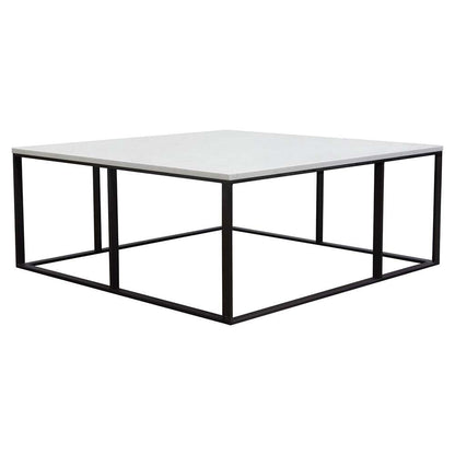 Diamond Sofa - Surface Square Cocktail Table w/ Engineered Marble Top & Black Powder Coated Metal Base - SURFACECTMA veiw 6