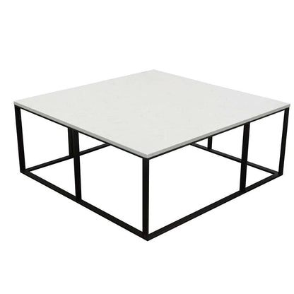 Diamond Sofa - Surface Square Cocktail Table w/ Engineered Marble Top & Black Powder Coated Metal Base - SURFACECTMA veiw 7
