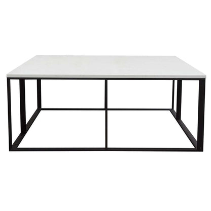 Diamond Sofa - Surface Square Cocktail Table w/ Engineered Marble Top & Black Powder Coated Metal Base - SURFACECTMA veiw 8