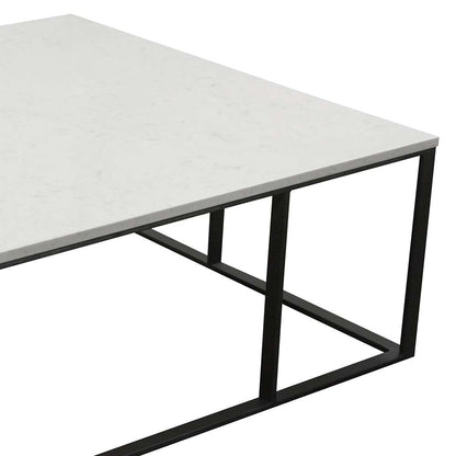 Diamond Sofa - Surface Square Cocktail Table w/ Engineered Marble Top & Black Powder Coated Metal Base - SURFACECTMA veiw 10