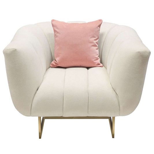 Diamond Sofa - Venus Cream Fabric Chair w/ Contrasting Pillows & Gold Finished Metal Base - VENUSCHCM veiw 1