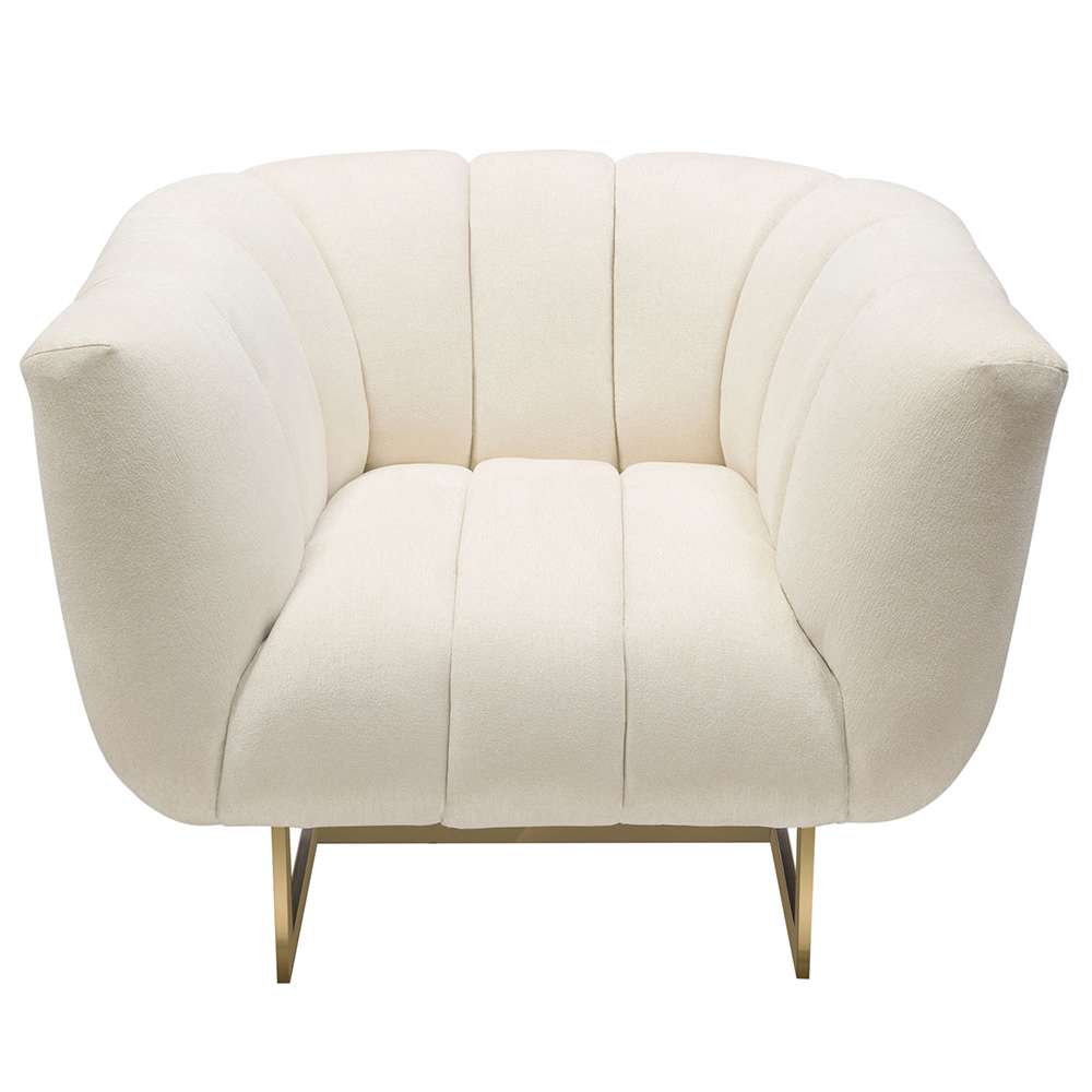 Diamond Sofa - Venus Cream Fabric Chair w/ Contrasting Pillows & Gold Finished Metal Base - VENUSCHCM veiw 2