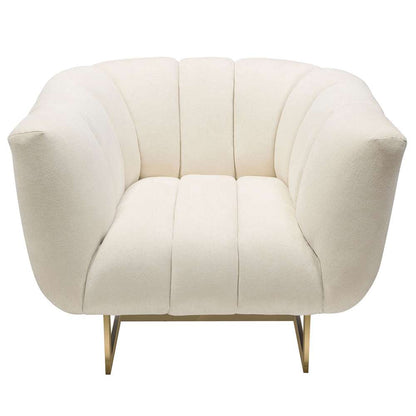 Diamond Sofa - Venus Cream Fabric Chair w/ Contrasting Pillows & Gold Finished Metal Base - VENUSCHCM veiw 2