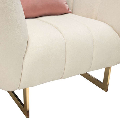 Diamond Sofa - Venus Cream Fabric Chair w/ Contrasting Pillows & Gold Finished Metal Base - VENUSCHCM veiw 4