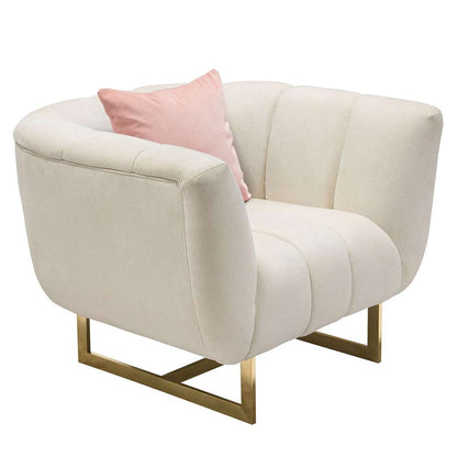 Diamond Sofa - Venus Cream Fabric Chair w/ Contrasting Pillows & Gold Finished Metal Base - VENUSCHCM veiw 6