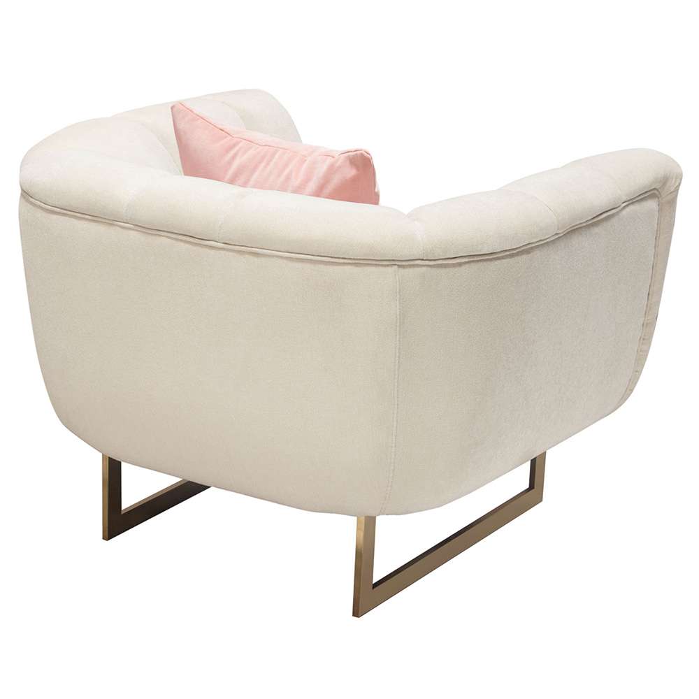 Diamond Sofa - Venus Cream Fabric Chair w/ Contrasting Pillows & Gold Finished Metal Base - VENUSCHCM veiw 8