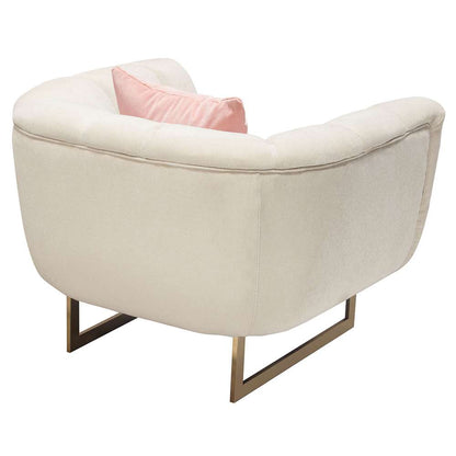 Diamond Sofa - Venus Cream Fabric Chair w/ Contrasting Pillows & Gold Finished Metal Base - VENUSCHCM veiw 8