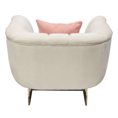 Diamond Sofa - Venus Cream Fabric Chair w/ Contrasting Pillows & Gold Finished Metal Base - VENUSCHCM veiw 9