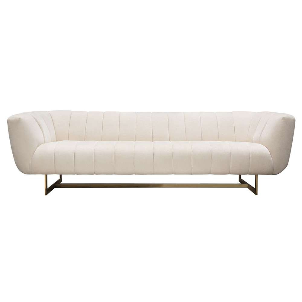 Diamond Sofa - Venus Cream Fabric Sofa w/ Contrasting Pillows & Gold Finished Metal Base - VENUSSOCM veiw 2